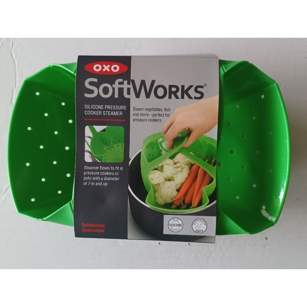 NWT Green OXO Softworks Silicone Pressure Cooker Steamer Basket